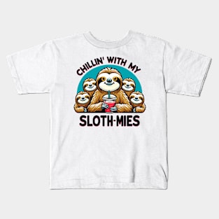 Chillin With My Slothmies Kids T-Shirt